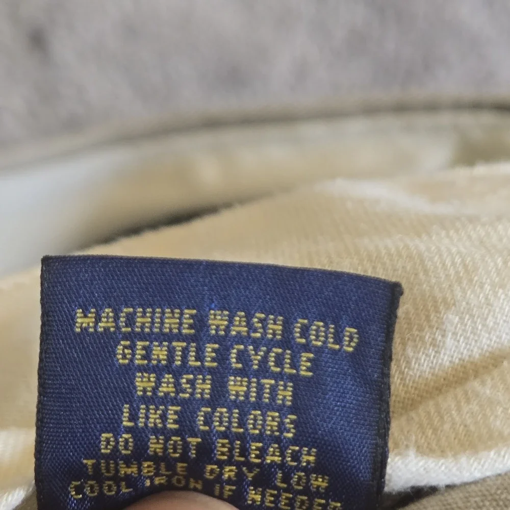 Vintage Polo Ralph Lauren Prospect Pants Mens 36x32 Tan Khaki 100% Cotton Preppy